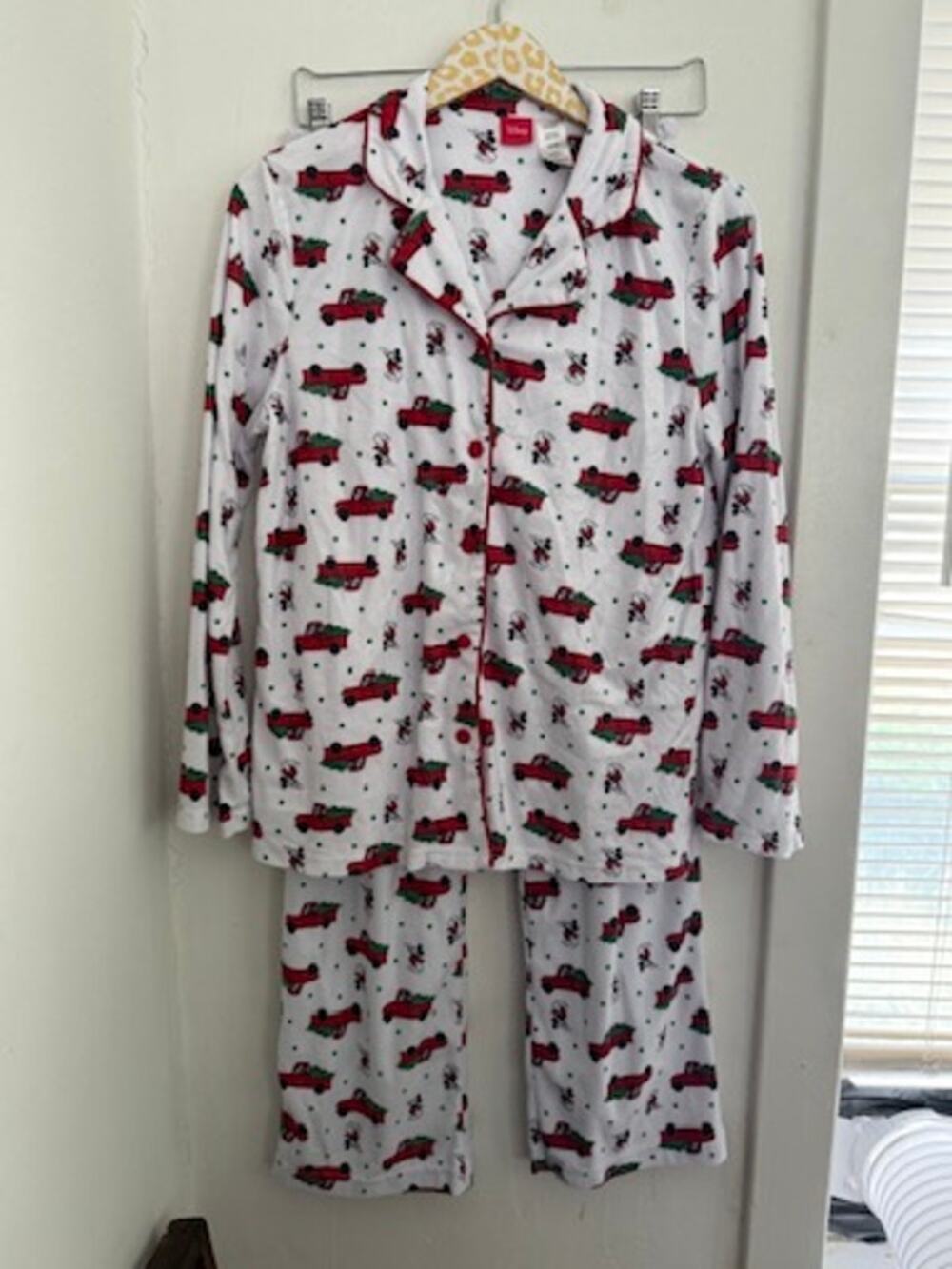 Disney Mickey Red Truck Flannel Pajama Set | Size Small